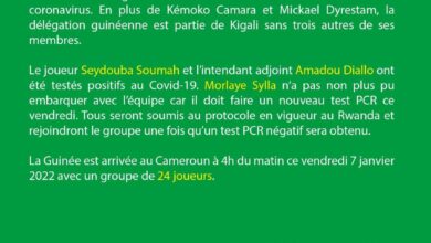 Trois nouveaux cas de Covid-19 au sein du Syli National 12 FB IMG 1641550269869